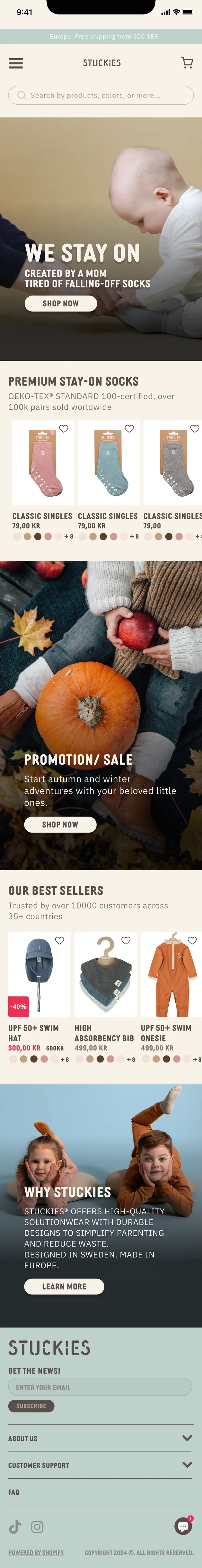 Redesigned Stuckies home page