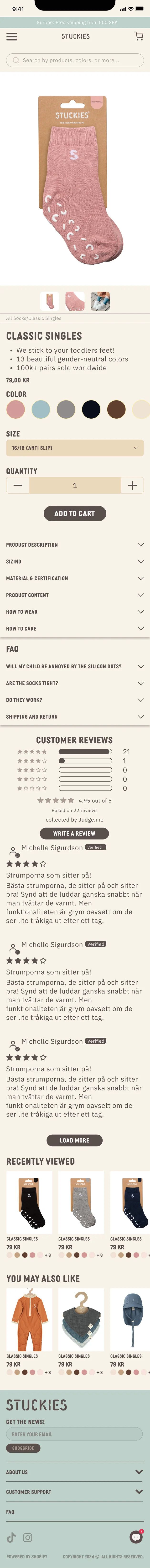 Redesigned Stuckies product page